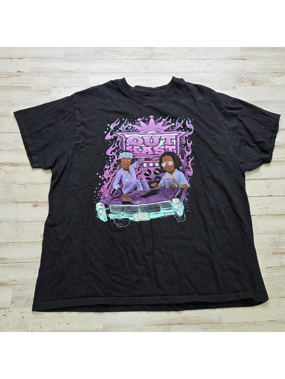 OutKast ATLiens Graphic T-Shirt Mens 2XL Black Hip Hop Andre 3000 Big Boi Tee